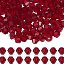 PATIKIL 3mm Bicone Crystal Beads, 600 Pcs Glass Faceted Bicone Beads Loose Spacer Bead for Jewelry Making Bracelet Necklace Earrings Wind Chimes Craft, Red