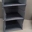 DonYeco 3 Shelf Hanging Closet Organizer with Drawers, Wardrobe Clothes Storage Foldable Portable Hanging Closet Shelves for Clothes Shoes, 47"x13.75"x12.25", Black