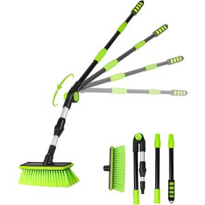 59" PBT 180Rotatable Car Wash Brush with Long Handle New Process Not Easy to Produce Floating Hair Suitable for Snow Sweeping SUV MPV Truck Rv Caravan Indoor Outdoor Cleaning Window Wheel
