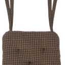 VHC Brands, Kettle Grove, Cotton, 14x14, Plaid, Chair Pad, Black, 1 Pack