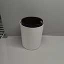 Modern Round Waste Basket - 3.2Gal/12L Open Top Trash Bin - White Garbage Can with Removable Plastic Bin - Keeps Liner Bag Hidden - Bathroom Garbage Can or Trash Can for Kitchen - Minimalist Office