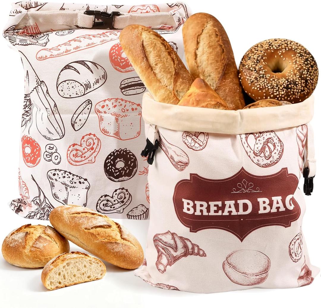 Beeswax Bread BagsExtra Large 2 Pack- 17"13" Reusable Sourdough Bread Bags for Homemade Bread to Keep Fresh (White) Beeswax Bread BagsExtra Large 2 Pack- 17"13" Reusable Sourdough Bread Bags for Homemade Bread to Keep Fresh (White)