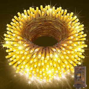 KNONEW 403ft 1000 LED Christmas String Lights Outdoor 8 Modes & Timer Fairy Light Plug in Waterproof LED Wedding Lights for Xmas Yard Tree Party Holiday Decor (Warm White)