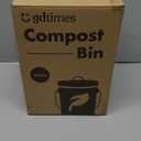 White 1.3 Galion Indoor Compost Bin Kitchen Odorless with Lid for Composting Food Waste Bucket for Counters, Stainless Steel Kitchen Compost Bin Countertop Trash Can Scrap Container Composter Caddy