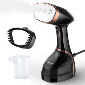 KEENSTAR Steamer for Clothes, Portable Handheld Garment Steamer, 1500W 2 in 1 Fabric Wrinkles Remover, 30-Second Fast Heat-up, 250ml Detachable Water Tank, Steam Iron for Home and Dorm (120V Only) (Black)