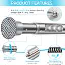 Spring Tension Curtain Rod 32-76 inch, Adjustable Expandable Tension Curtain Rod No Drilling, Tension rods for Window Doorway Kitchen Curtain, Silver