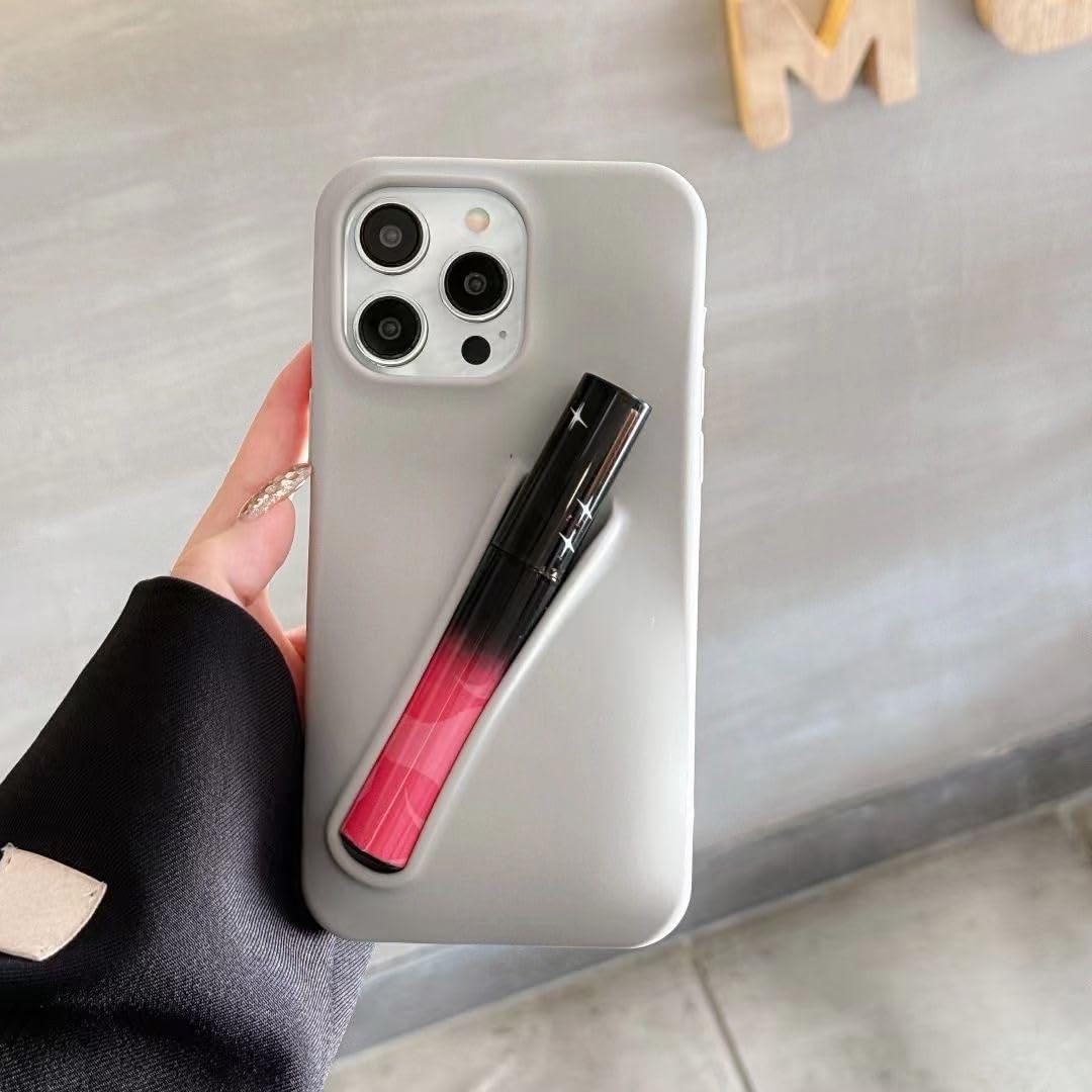 TRADAY Lip Gloss Phone Case Cute for iPhone 11 for Women Girls Protective Silicone Shockproof Slim Funny Stylish Phone Case Compatible with iPhone 11（Light Gray）