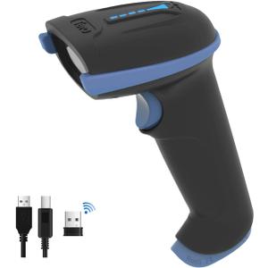 Tera 1D 2D QR Barcode Scanner Wireless and Wired with Battery Level Indicator Digital Printed Bar Code Reader Cordless Handheld Barcode Scanner Compact Plug and Play Model D5100