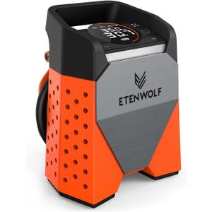 ETENWOLF ZEPHYR S3 Tire Inflator Portable Air Compressor, 1 Min Fast Inflation and 100% Duty Cycle, 160 PSI Air Pump for Cars, SUVs, Bikes, Balls (Vivid Orange)