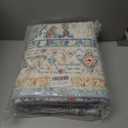 Boho Area Rugs 5x7 Washable Non-Slip, 5 by 7 Low-Pile Retro Vintage Oriental Inspired Persian Style Bohemian Rug with Rubber Backing,Blue Carpet for Living Room,Bedroom,Dining Room Under Table,Office