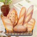 Woration 6pcs Fake Bread Set Decoration Realistic Loaves Artificial French Loaf Dessert Faux Food for Home Kitchen Bakery Display Photography Prop