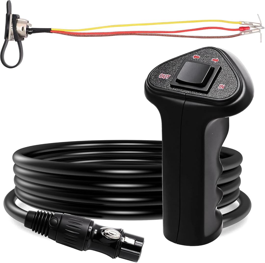 12V 500A 12000Lb Winch Hand Wired Remote Controller Kit with Control Socket Assembly for UTV ATV Winch Control Box