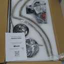 23.6" Large Farmhouse Chandeliers for Dining Room, 6-Light Adjustable Height Rustic Light fixtures for Kitchen Island Entryway Stairwell Breakfast Area, ‎Retro Wood Texture and Black Finish