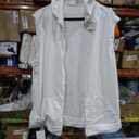 Man Hooded Vest White Rave Outfit Burning Man Large