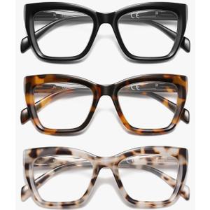 LKEYE Oversized Reading Glasses Women Men Style Blue Light Blocking Computer Square Reader Spring Hinge Eyewear LK6085