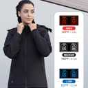 Heated Jacket for Women, Winter Outdoor Soft Shell Electric Heating Coat with Detachable Hood