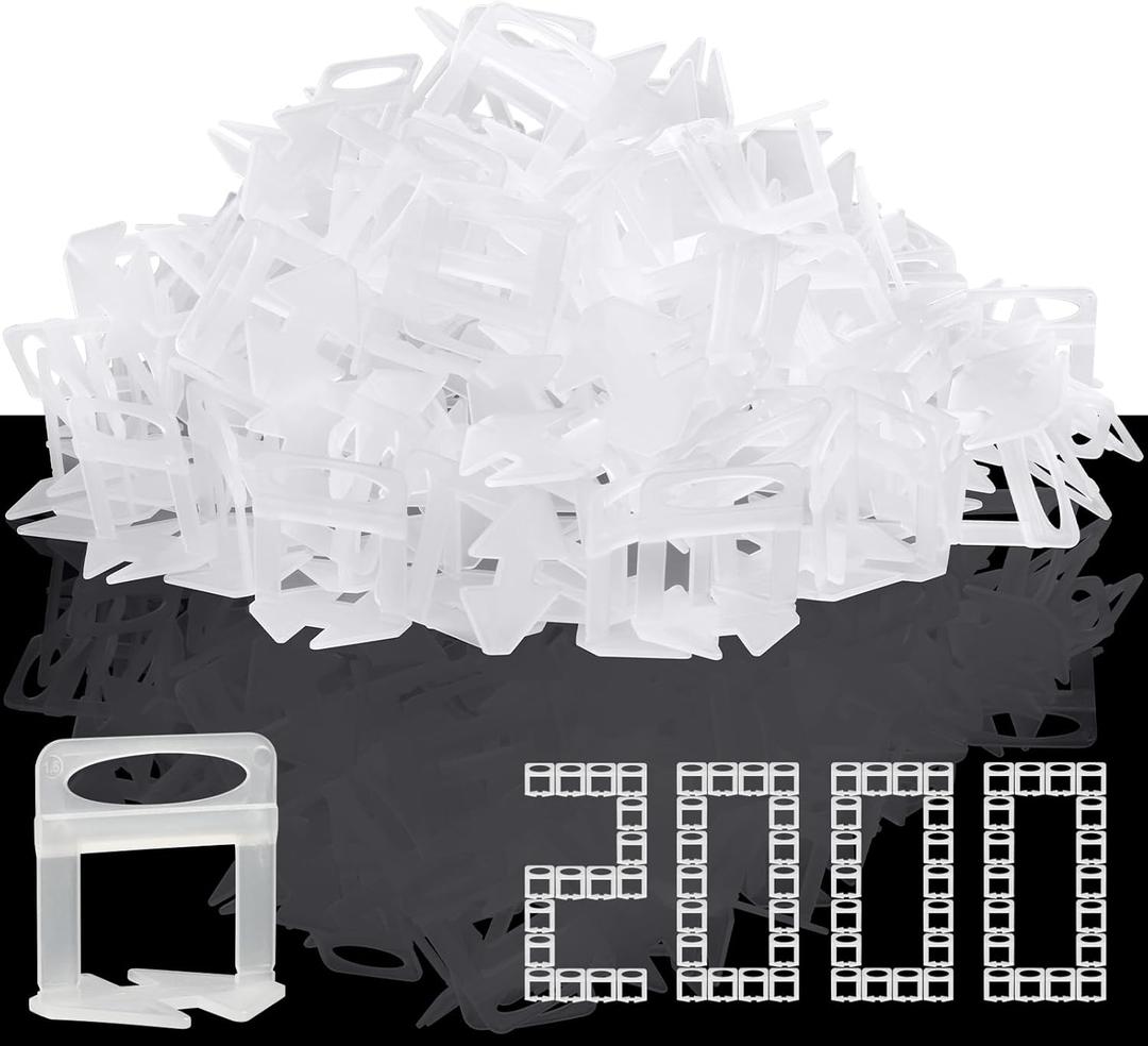 DGSL Tile Leveling System, 2000-Piece 1/16" Tile Spacers Clips Tile Tools, Tile Installation Tools for Professional Ceramic Tile and Stone Installation