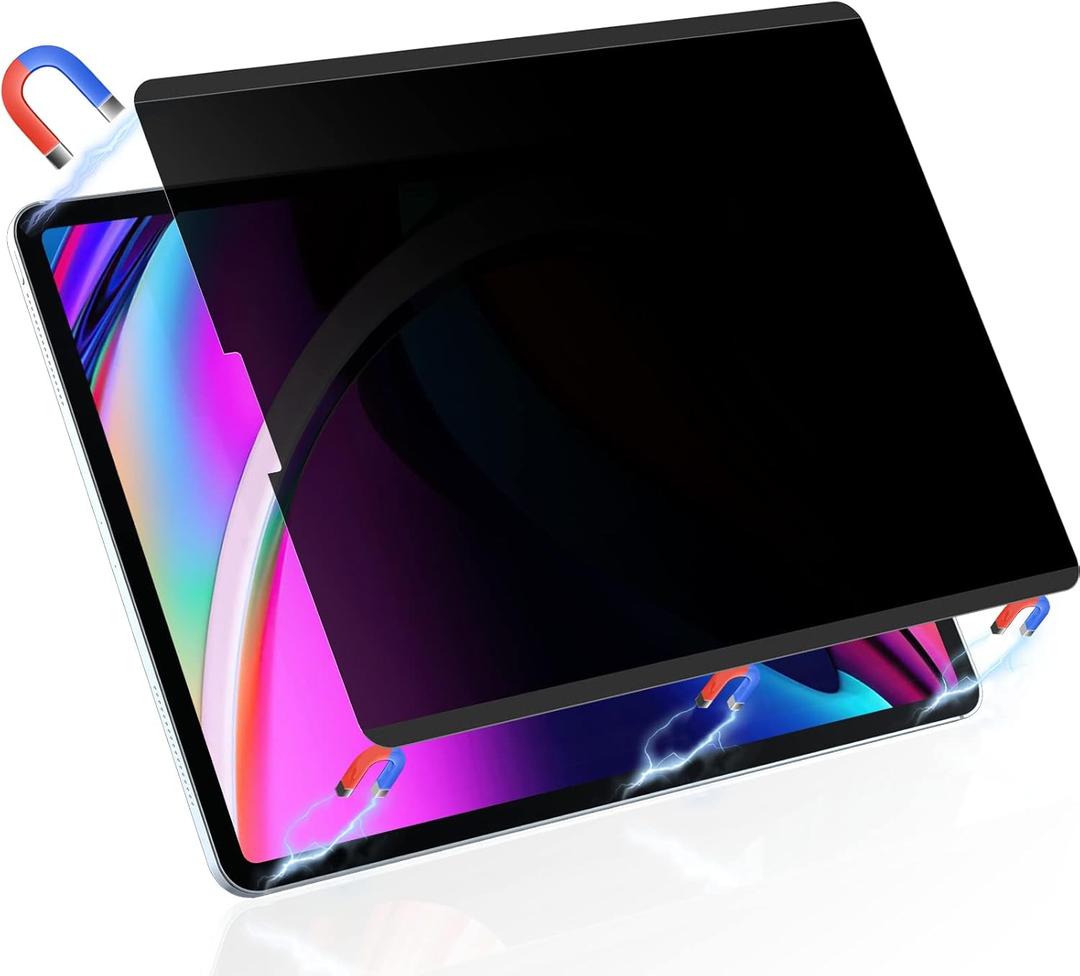Magnetic Privacy Screen Protector for iPad Pro 12.9 Inch 2018 2020 2021 2022, Removable Anti Blue Light Glare Spy Private Filter