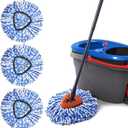 Spin Mop Replacement Heads Compatible with RinseClean 2 Tank Mop System,Microfiber Mop Refill Heads for Cleaning All Hard-surfaced Floor