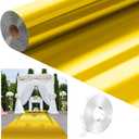 Tinideya 3.3 x 98.4 ft Mirror Rug Aisle Runner for Wedding Ceremony Double Sided Reflective Carpet Aisle Runner Walkway Rug Roll for Outdoor Birthday Graduation Party Decor(Gold)