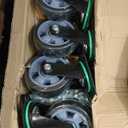 Heavy-Duty Foldable Platform Cart with 6 Wheels & 2000 LB Capacity - 360 Swivel & Fixed Casters, Collapsible Push Cart Dolly Black Plastic Trolley, 5" Wheels, Spare Tire & Anti-Collision Corners