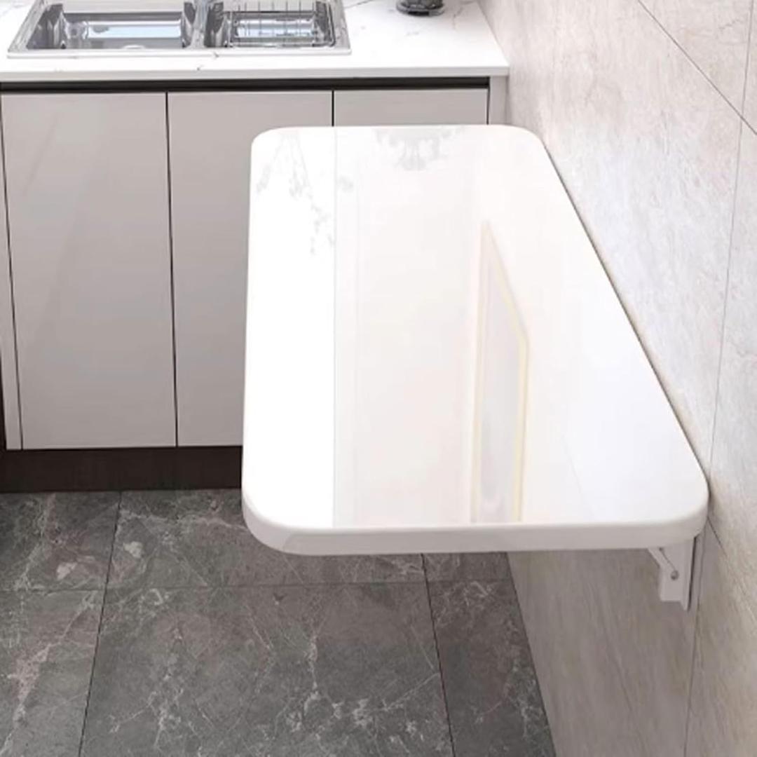 Wall Mounted Folding Table,floating desk for wall,folding wall desks for small spaces,hanging desk for Home Office Computer Workstation,Study Work Bench, Kitchen Dining (white, 23.6"15.7"(6040cm))