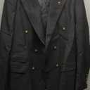 Men's Slim Fit 2 Piece Suit Double Breasted Business Wedding Prom Tuxedo Suits Blazer & Pants Set (Black, EU 58 UK 48, Pants - 42)