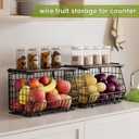 Wire Fruit Basket for Kitchen Storage: Hanging and Counter Wall Fruit Basket for Vegetable Produce - Potato and Onion Storage for Pantry 3 Pack