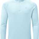 BASUDAM Men's Workout Shirts Quick Dry UPF 50+ Sun Protection Long Sleeve Quarter Zip Pullover Athletic T-Shirts  (Blue, XL)