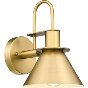 Gold Wall Sconces, HWH Indoor Wall Lights, Vintage Barn Wall Lamp, Brass Wall Sconce Light for Bedroom Living Room Kitchen, Gold Finish, 5HZG56B BG, Medium