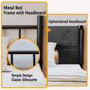Metal Bed Frame,14Inch Twin Size Bed Frame with Storage Space,Heavy Duty Sturdy Mattress Foundation,Easy Assembly,No Box Spring Needed,Twin Grey