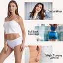 High Waisted Cotton Underwear for Women - Tummy Control Panties No Roll Waistband, Breathable Full Coverage Briefs (Black, M)