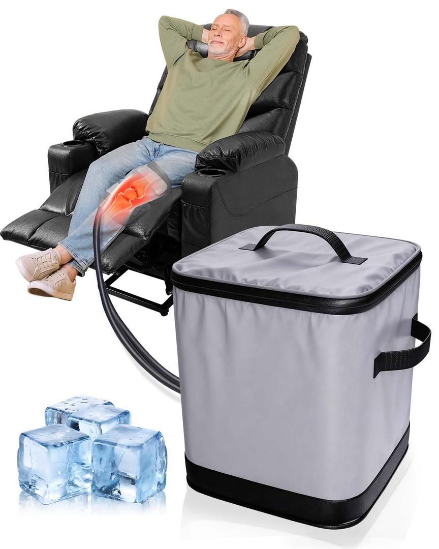 Ice Machine for Knee After Surgery, Cold Therapy Machine for Knee Replacement, Cold Therapy Machine with Programmable Timer Quiet Pump Compression Pad Apply to Arm, Ankle, Thigh