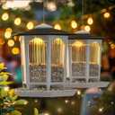 2 Pack Solar Bird Feeders for Outdoors Hanging - Attract Wild Birds & Cardinals, Elegant Minimalist Design, Garden Dcor, Unique Gift
