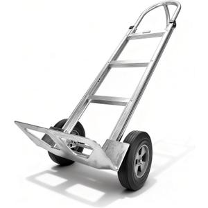 NORTHSKY 550 lbs Hand Truck Dolly with 10" Solid Rubber Wheels, Heavy Duty Aluminum Hand Cart Ergonomic Loop Handle, Utility Dolly with Beveled Nose Plate for Moving, Warehouse, Office