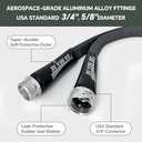 Garden Hose 25ft, Made of TPU(Not PVC), Ultra-Light & Flexible Water Hose, Non-Shrinking, Easy to Store, Drinking Water Safe Material, All-weather, Black&Gray