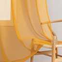 Sheer Curtains for Windows, Window Treatments Semi Crinkle Curtains, Rod Pocket Sheer Privacy Curtains 63 inch Length 2 Panels Set for Living Room Bedroom Kitchen Babyroom Set of 2, 52"x 63", Yellow