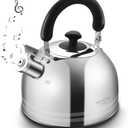 MAXCOOK Whistling Tea Kettle, 3.17 Quart/3L Stainless Steel Tea Pot, Stove Top Tea Kettle，Induction Teakettle with Anti-Heat Handle (Mirror Polish)