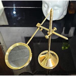 Brass Table Magnifier Magnifying Reading Glass with Stand