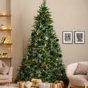 Waipfaru 38Pcs Velvet Ornaments for Christmas Tree Dark Green Flocked Christmas Ornaments Shatterproof Hanging Ball Set for Xmas Winter Holiday Decorations in 3 Sizes(Large Medium Small)