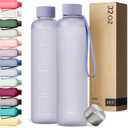 KIVY Slim Water Bottle 32oz [Lightweight & Shatterproof] - Reusable Tritan Water Bottle - Leak Proof Water Bottle for Women & Men - No Spill Drinking Bottle - Dishwasher Safe - BPA Free, Light Blue, 32 Ounces