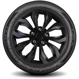 LYDS Spyder GM Gunmetal Gray Universal 15 inch Premium ABS Hubcap Wheel Cover Replacement Set of 4 - GWC-15GM-B(ring holders broken)