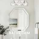 Bathroom Light Fixtures, 3-Light Brushed Nickel Vanity Light, Modern Wall Sconces with Globe Clear Glass Shade, Vanity Lighting Fixtures Over Mirror, VL195-BN-CL-3