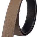 Vatee's Reversible Genuine Leather Belts For Men/Women Replacement Belt Strap Without Buckle 1.25"/1.34"/1.5" Wide (113: Black / Khaki)