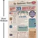 5 x Ziwenhu 20th Anniversary Card Gifts for Couple,20 Year Anniversary Wedding Card for Him Her,20th Decorations Men (vintage-380)