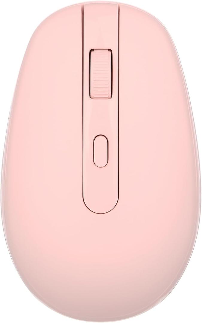 Rii Wireless Mouse RM700 2.4G Silent Mouse with USB Nano Receiver for Laptop,PC,Mac,Chromebook,Windows , Light Pink