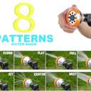 Watering Wand for Garden Hose (18.5") - Heavy Duty Stainless Steel Sprayer Nozzle Wand with 8 Patterns Water Flow, Adjustable 180 Rotating Head for Plant Care | Sprinkler Wand with Thumb Flow Control