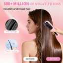 Go Brush Pro for Short Hair 2026, Portable Straightener Brushs for Travel, with LCD Temperature Display, Fast Heating Cordless Mini Hair Brushs (Pink)