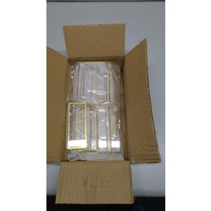 Floroom 6 Pack 4x6 Inch Clear Acrylic Sign Holders, Double-Sided Gold Display Stand Picture Frames for Table Numbers, Menus, Flyers, Weddings, and Offices