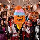 Poen Large Halloween Pumpkin Piñata 21 Inch Halloween Ice Cream Pinata